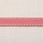 Delicate pink ribbon with grey stitching