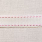 Cream ribbon with pink stitching