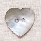 Mother of Pearl heart button, large 20mm