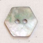 Mother of Pearl hexagon button, large 20mm