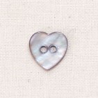 Mother of Pearl heart button, small 11mm