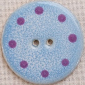 Circle ceramic button, blue/purple spot