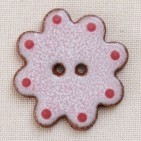 Flower ceramic button in pink