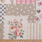 Layered patchwork print with sparkles on flowers