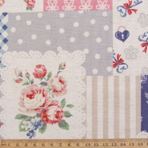Layered patchwork print with sparkles on flowers