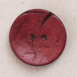 Coconut shell button, deep pink