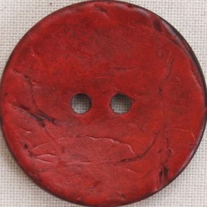 Coconut shell button, rich red