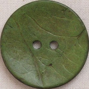 Coconut shell button, green