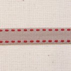 Stone ribbon with red stitching